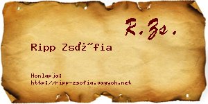 Ripp Zsófia névjegykártya